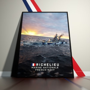 French Battleship Richelieu Artwork Poster