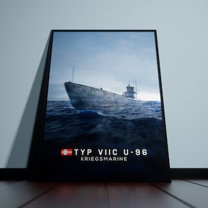 Type VIIC U-96 U-Boat Artwork Poster