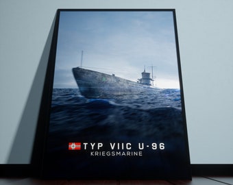 Type VIIC U-96 U-Boot Artwork Poster