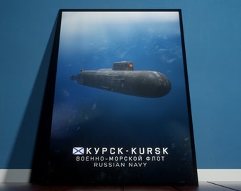 ロシア潜水艦クルスクのアートワークポスター