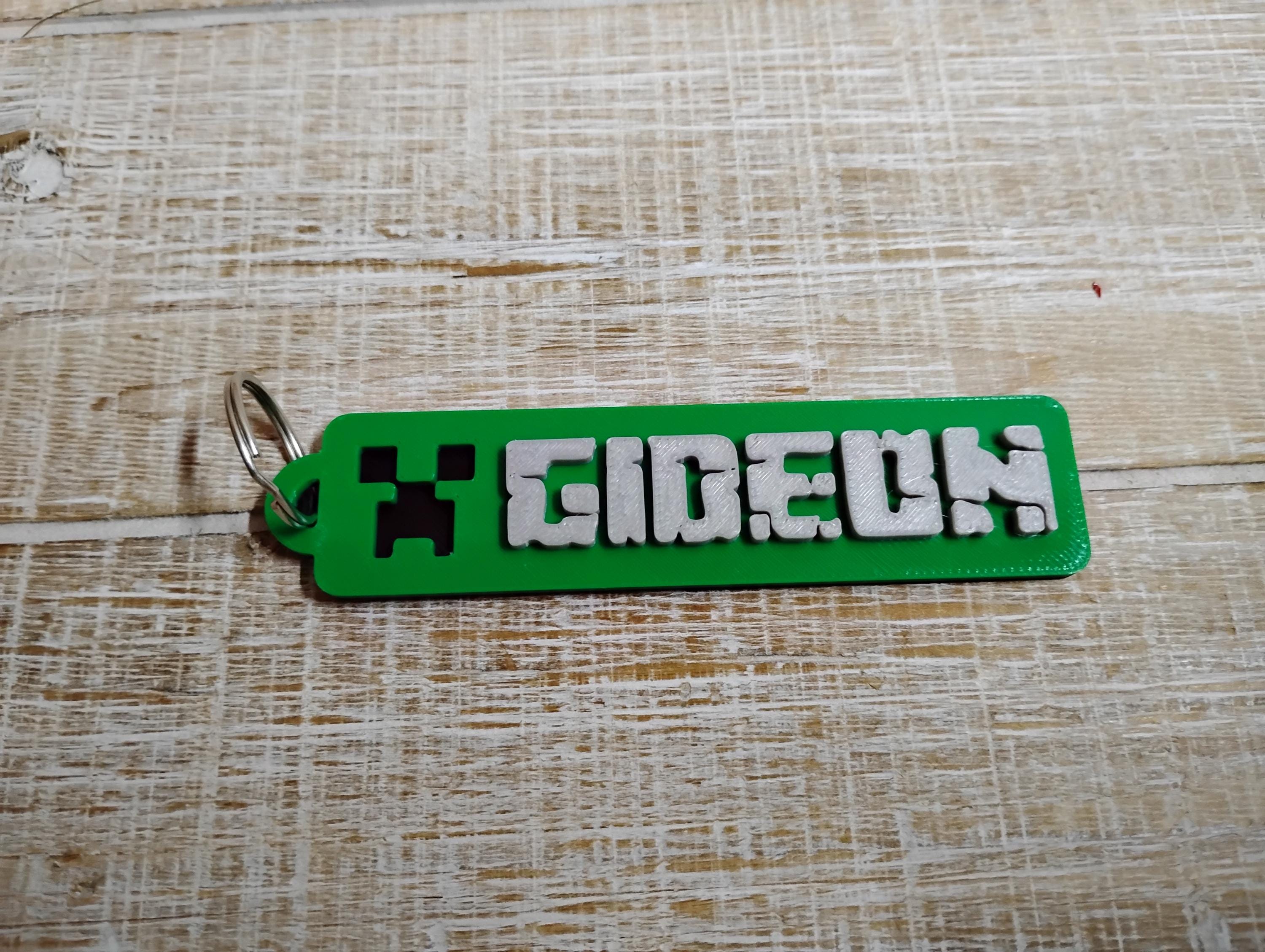 Personalised Minecraft Luggage Tag / Bag Tag - Custom Name Keyring For Gamers & School