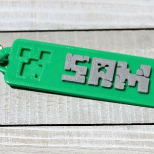 Étiquette nominative pour sac à dos Minecraft / étiquette à bagage / porte-clés / boîte à lunch / tirette de fermeture éclair / sac de livre / cadeau de fête / cartable d'école personnalisé