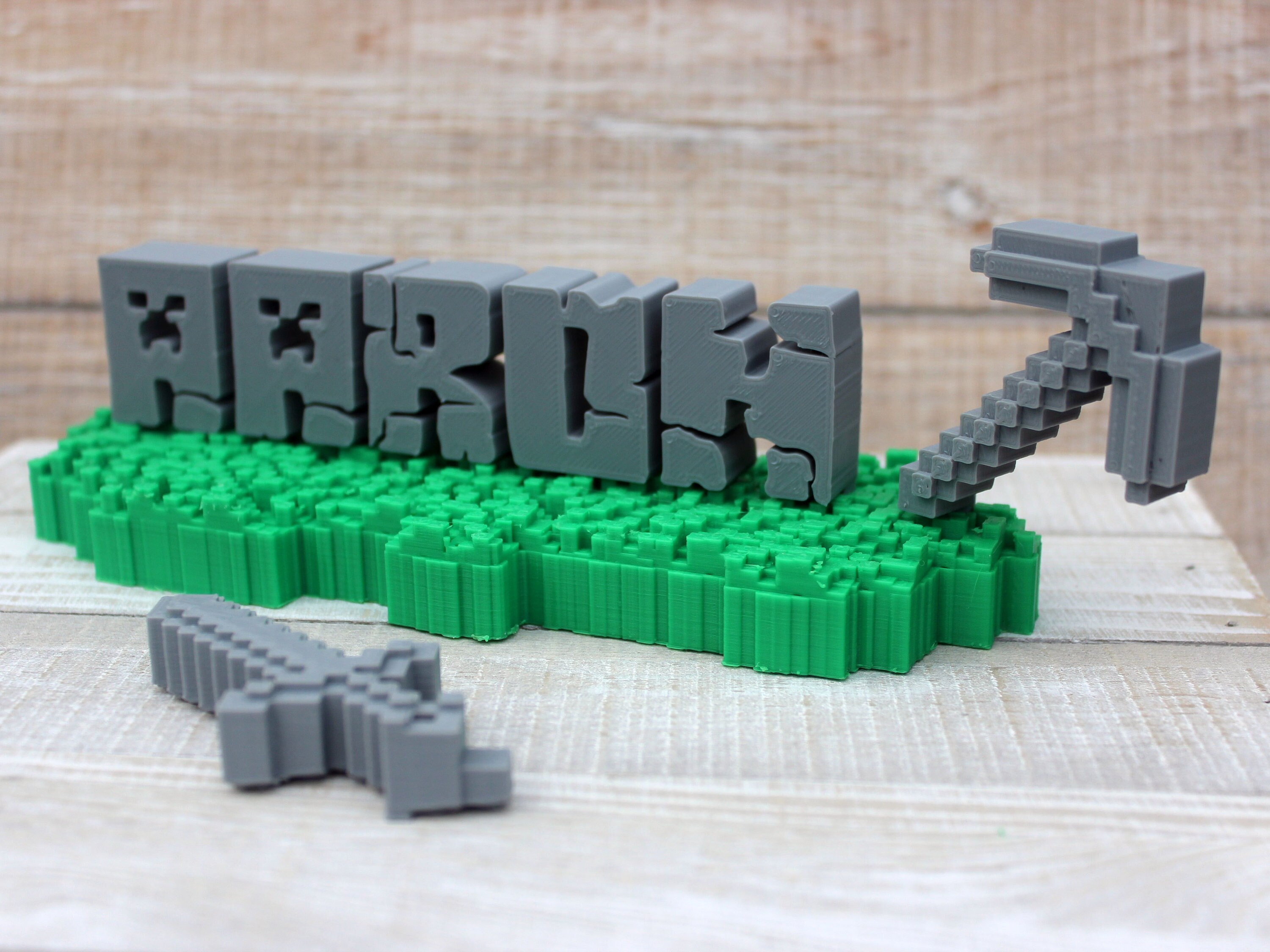 Minecraft 3D Desk Name Sign / Personalized Custom Shelf Sign With Sword ...