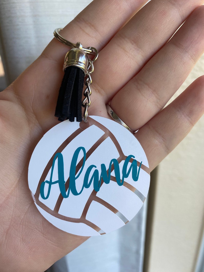 Volleyball Keychain Personalized Keychain Sports Keychain Etsy