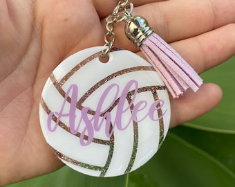 Volleyball Keychain | Personalized Keychain | Sports Keychain | Softball Keychain | Name Keychain | Team Keychain