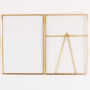 Antique Brass Floating Frame, 5x7 inches, double side, free standing, decoration, gift, wedding, picture, picture frame, glass, rustic, home