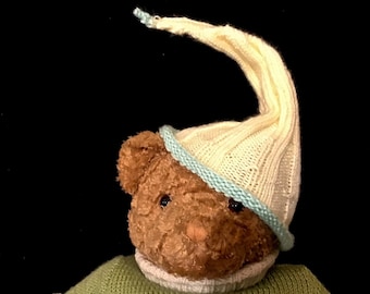 SILLY HATS! with curly bottom- for babies, toddlers- fun costume gift christmas halloween holiday handmade elf knome wizard gnome knit baby