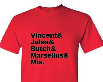 Women's Top 5 Shirt- Quentin Tarantino, Vincent Vega, Jules Winnfield, Butch Marsellus & Mia Wallace- list movie film nerd nerdy geek 90's