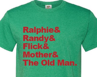 Top 5 Christmas T-SHIRT: Ralphie, Randy, Flick, Mother, The Old Man- gift movies characters favorite list ampersand holiday great best story