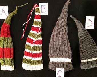 SILLY HATS!  Holiday/ Christmas Themed Caps for Babies or Toddlers. Gift Gnome Elf Wizard Costume Warm Baby Halloween Child Handmade Knit