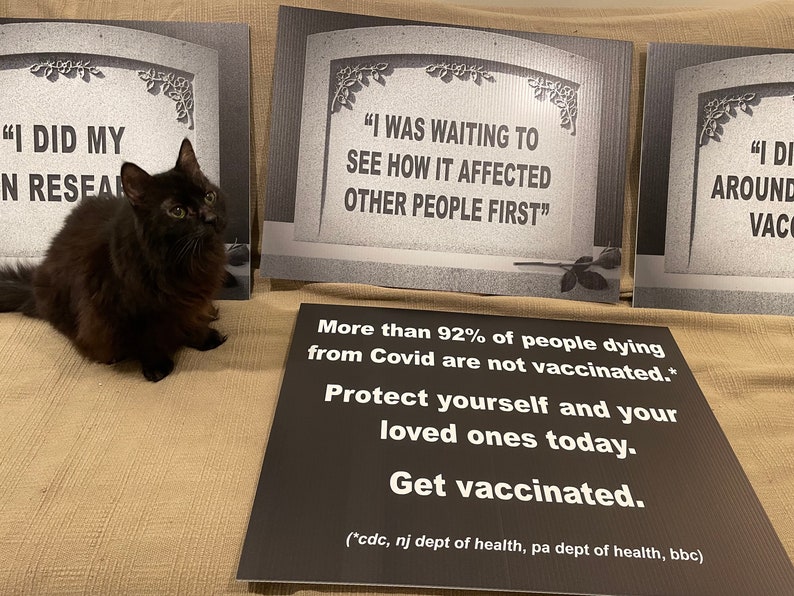 YARD SIGN: I Did My Own Research pro-vaccine tombstone get vaccinated covid vaccination, ironic decoration, lawn sign international image 6