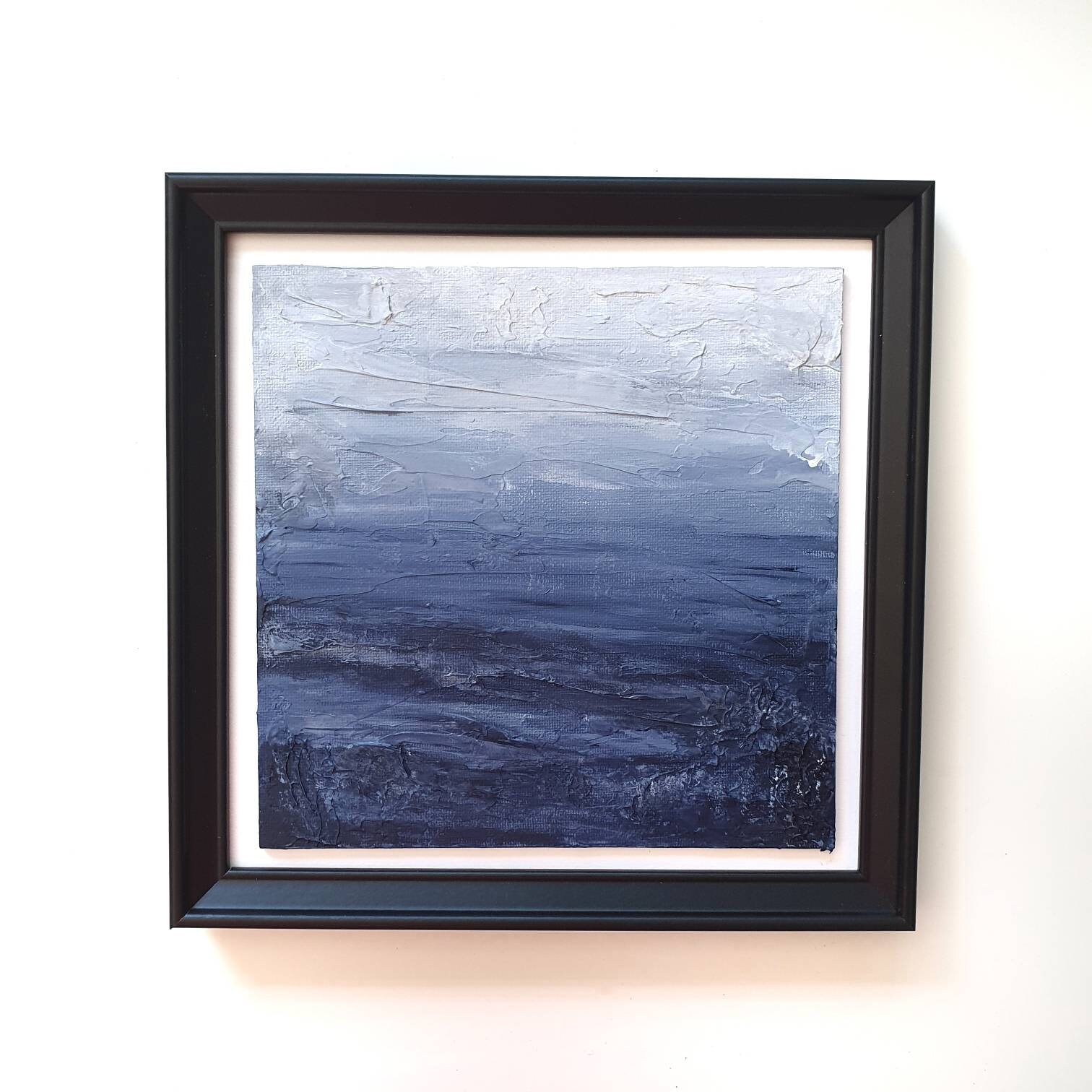 Abstract textured ocean painting Etsy