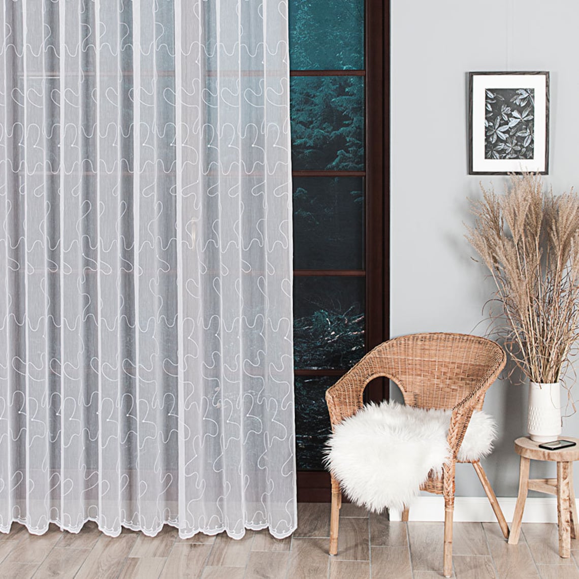 Sheers Curtain Fabric Double Width 280cm Embroidered Etsy