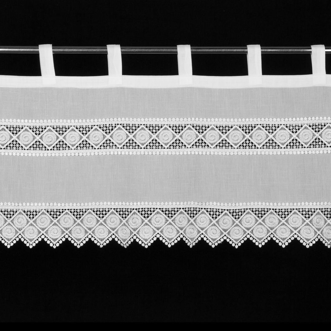 Tab Top Kitchen Cafe Curtain 45 Cm Drop | Lace Cafe Curtain |made by ...