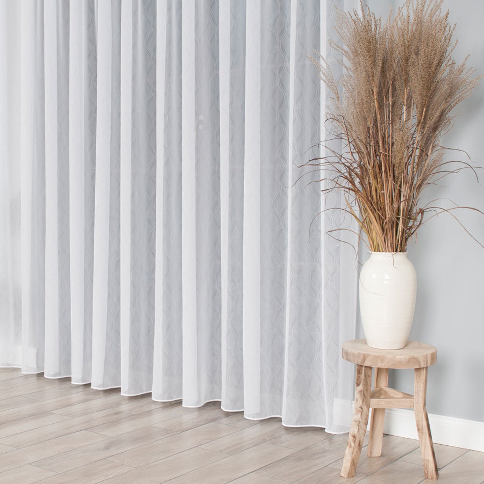 White voile curtain fabric Double Width 280cm Pattern Etsy