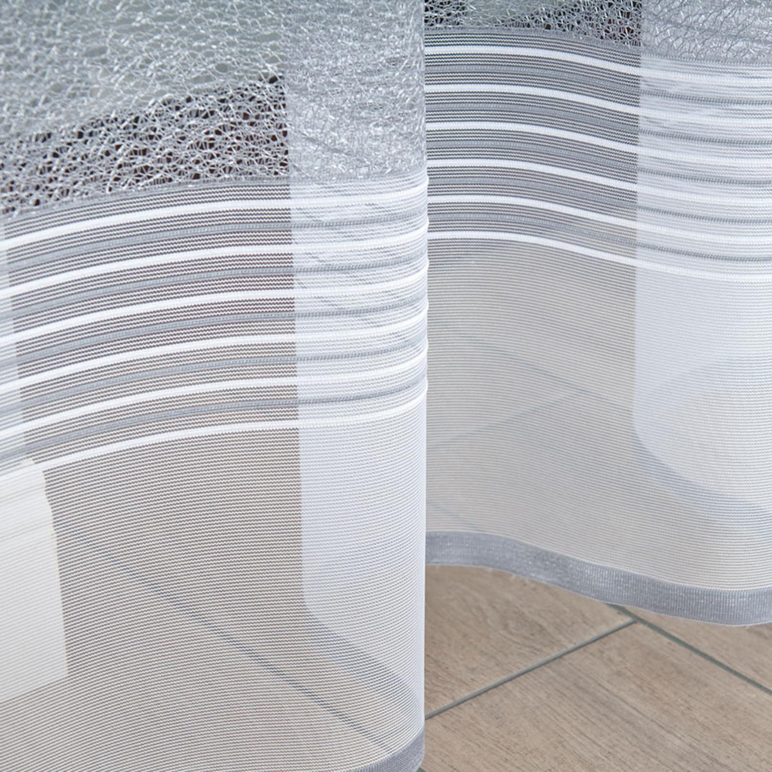 Net Curtain Fabric Silver Strips Pattern Window Fabric - Etsy UK