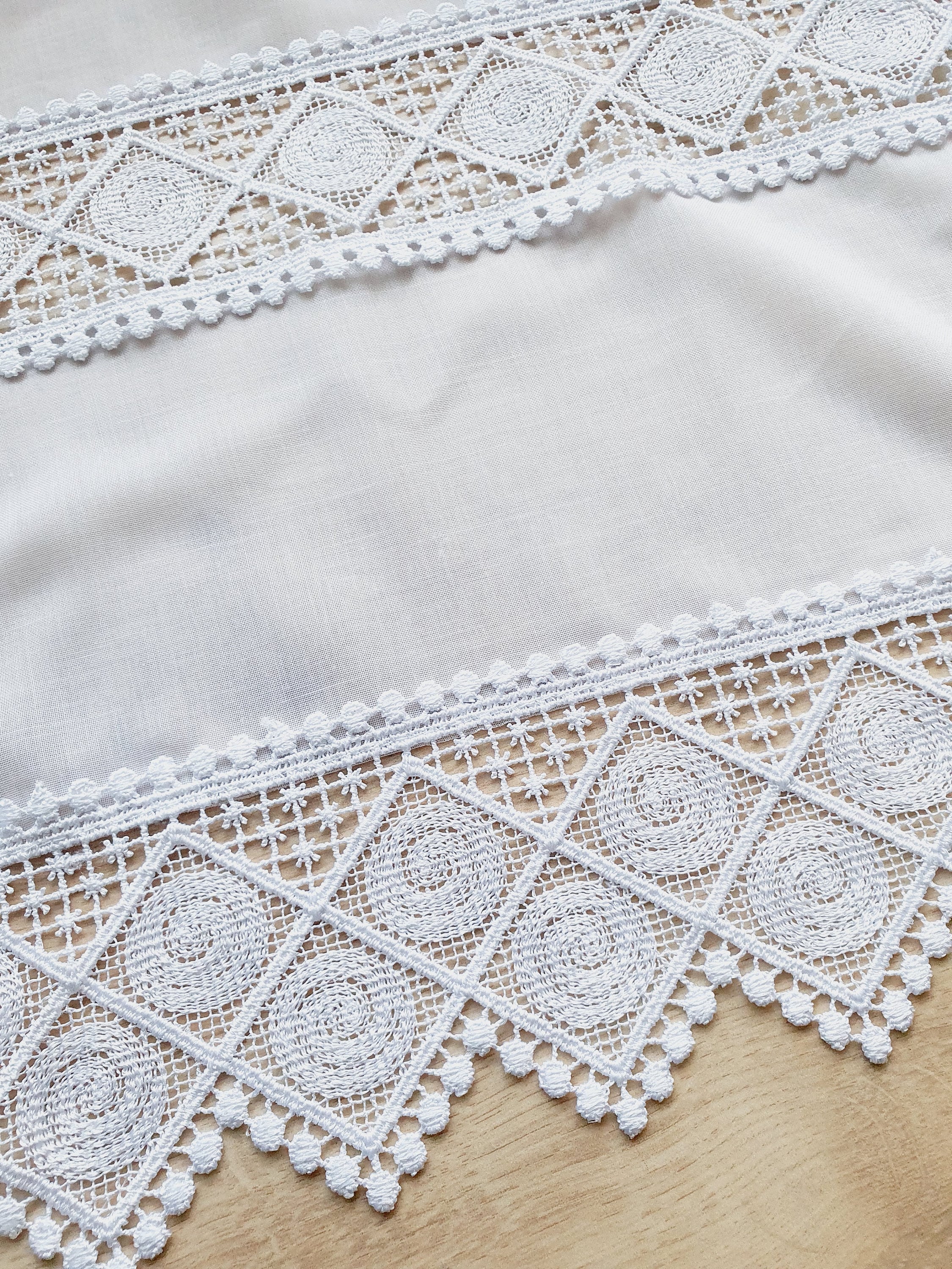 Tab Top Kitchen Cafe Curtain 45 Cm Drop | Lace Cafe Curtain |made by ...