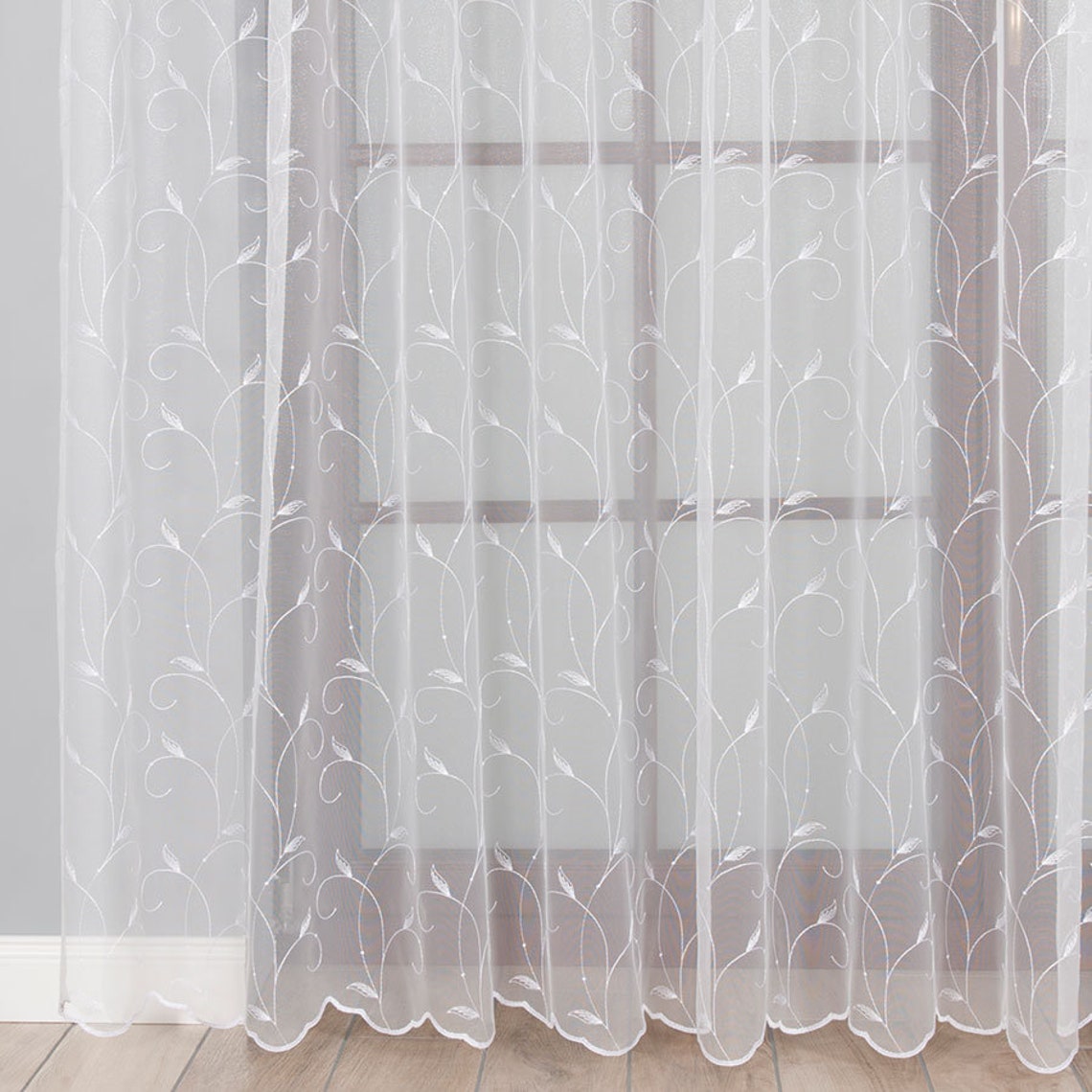 Net Curtain Fabric Double Width embroidered Pattern Window | Etsy