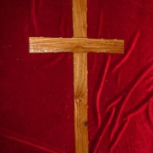 Hand Carved Olive Wood Cross with Bumbs on the Edges