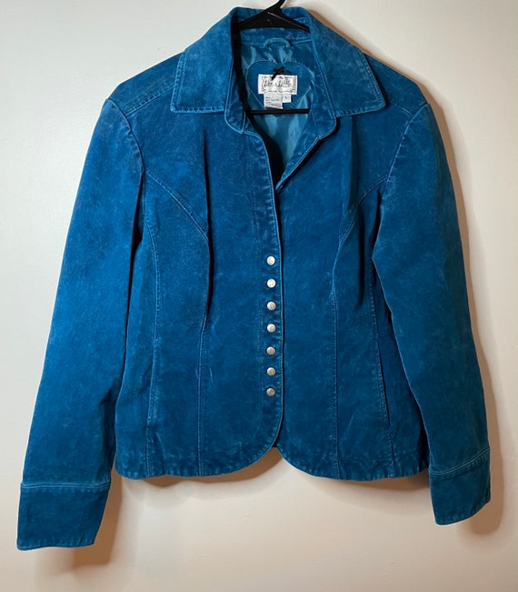 Vintage 70’s turquoise suede leather jacket!
