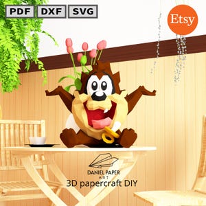 Daniel art 32, Baby taz PDF Template, DIY 3d Model, FanArt, Paper Sculpture, Low Poly, Pepakura, Craft, Manualidad, Arte de Papel