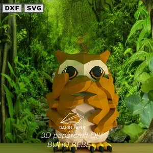 Daniel art 16 Baby Buho, PDF Template, DIY 3d Model, FanArt, Paper Sculpture, Low Poly, Pepakura, Craft, Manualidad, Paper Art