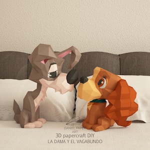 Daniel Art 4: Lady and the Bagabundance PDF Template, modello 3D fai da te, fan art, scultura di carta, low poly, pepakura, artigianato, manualità, arte di carta