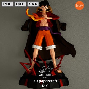 Daniel art 40, LUFFI,anime PDF Template, DIY 3d Model, FanArt, Paper Sculpture, Low Poly, Pepakura, Craft, Manualidad, Paper Art