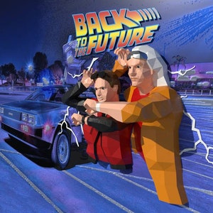 Daniel art 19 back to the future PDF Template, DIY 3d Model, FanArt, Paper Sculpture, Low Poly, Pepakura, Craft, Manualidad, Arte de Papel