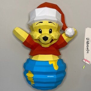 Daniel art 27, winnie the poohPDF Template, DIY 3d Model, FanArt, Paper Sculpture, Low Poly, Pepakura, Craft, Manualidad, Paper Art