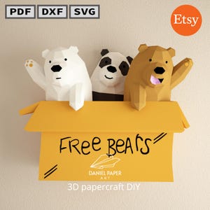 Daniel 31 ,free bears PDF Template, DIY 3d Model, FanArt, Paper Sculpture, Low Poly, Pepakura, Craft, Manualidad, Paper Art
