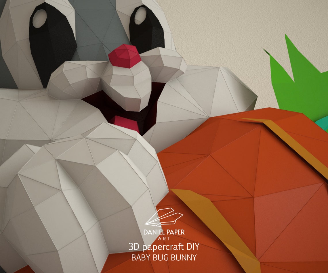 Bug Bunny PDF Template DIY 3d Model Fanart Paper - Etsy