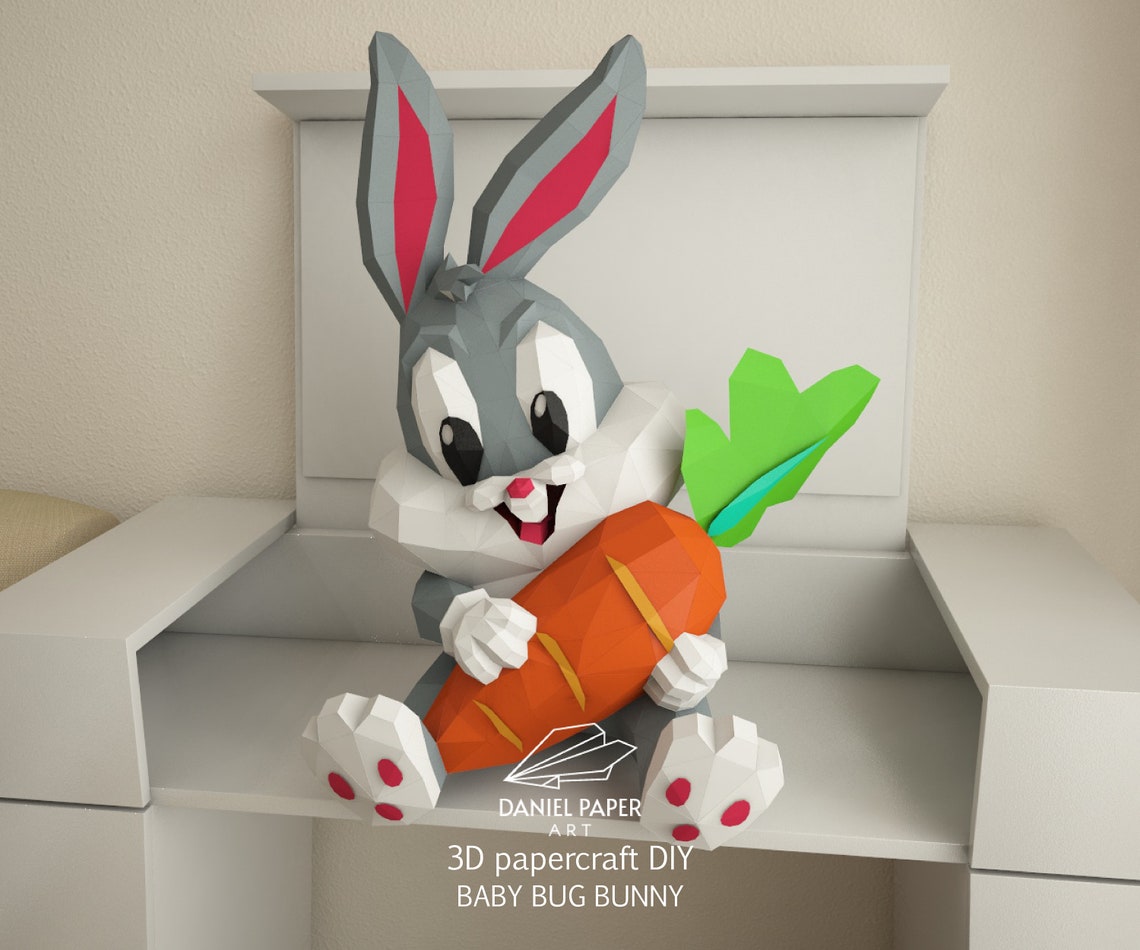 Bug Bunny ,PDF Template, DIY 3d Model, Fanart, Paper Sculpture, Low ...