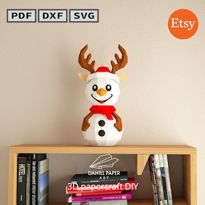 Daniel art 47 Snowman, anime PDF Template, DIY 3d Model, FanArt, Paper Sculpture, Low Poly, Pepakura, Craft, Manualidad, Paper Art