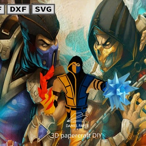 Daniel Art 37 Mortal Kombat Anime PDF Template, DIY 3D Model, Fan Art, Paper Sculpture, Low Poly, Pepakura, Craft, Manualidad, Arte de Papel