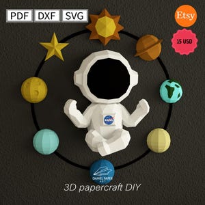 Daniel art 55 Astronaut baby PDF Template, DIY 3d Model, FanArt, Paper Sculpture, Low Poly, Pepakura, Craft, Manualidad, Arte de Papel