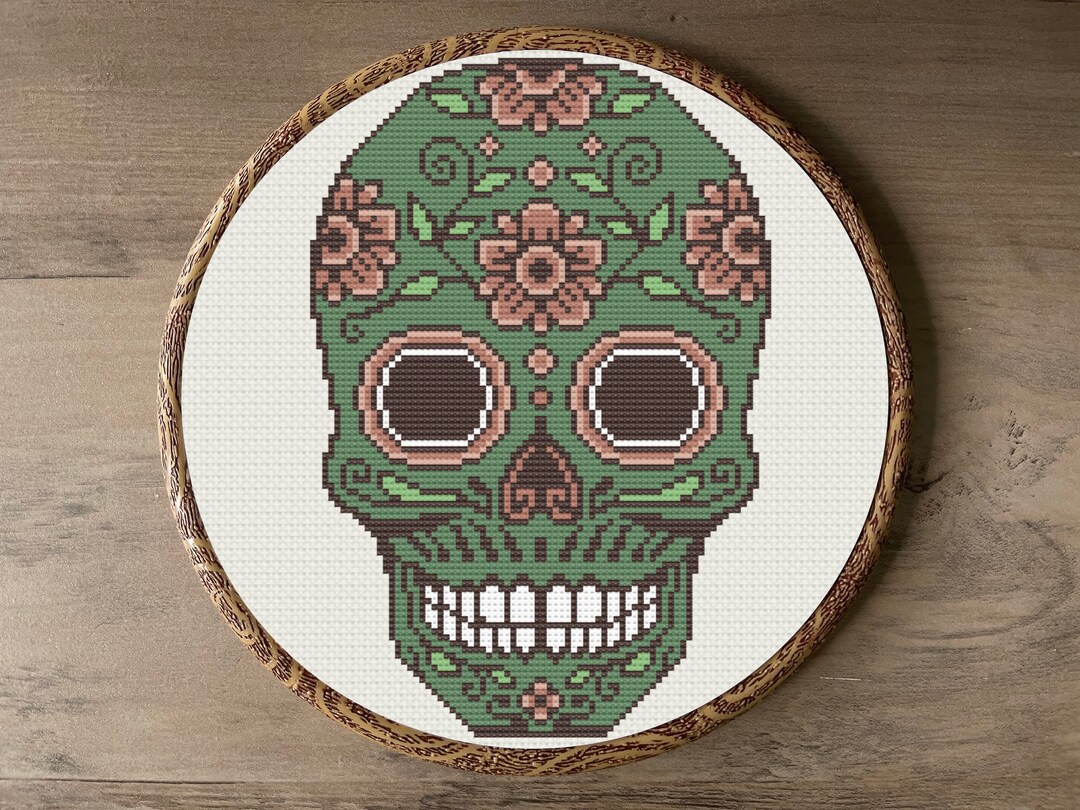 Sugar Skull Cross Stitch Pattern. Dia De Los Muertos Sugar Skull. - Etsy