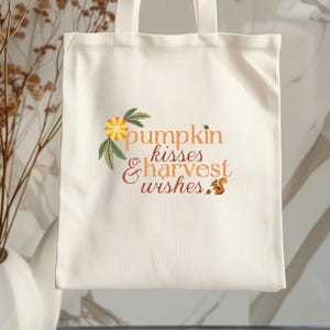 Fall Cross Stitch Pattern, Autumn Cross Stitch Pattern, Pumpkin Kisses Harvest Wishes Cross Stitch