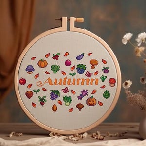 Autumn Harvest in the Valley, Stardew Valley Cross Stitch, Fall Cross Stitch, Autumn Cross Stitch, Stardew Fall Harvest,