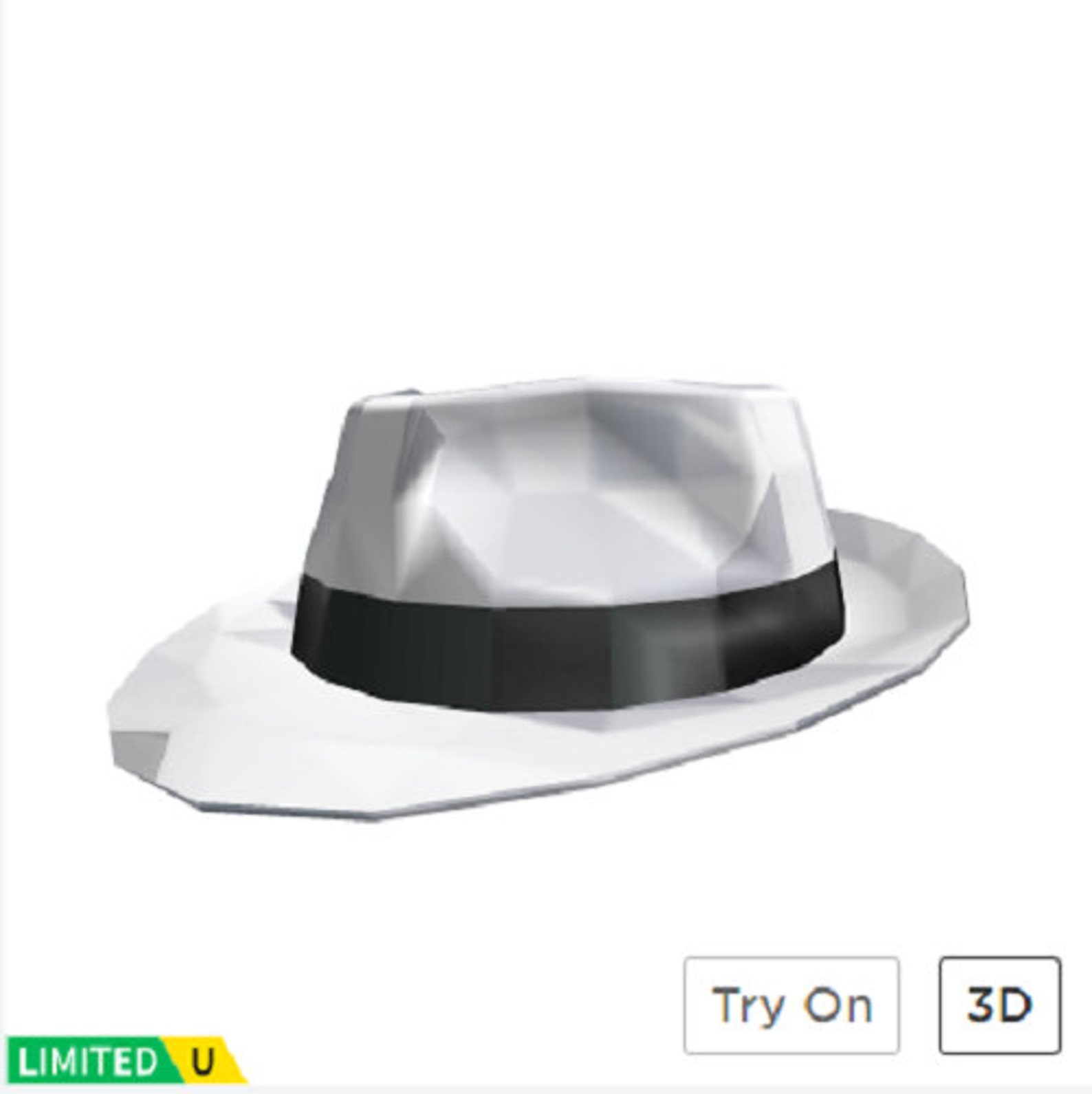 Roblox Limited Item White Sparkle Time Fedora Etsy