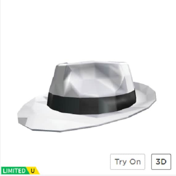 Roblox Limited Item White Sparkle Time Fedora Etsy