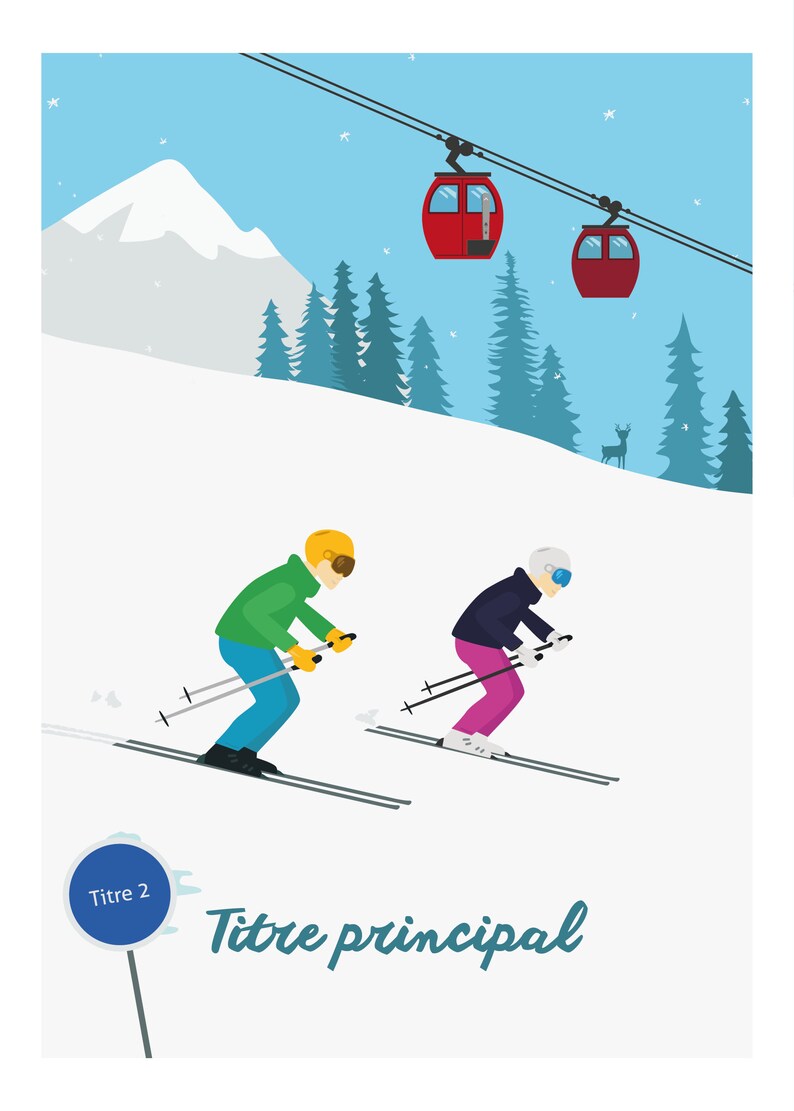 Customizable Ski Poster Etsy