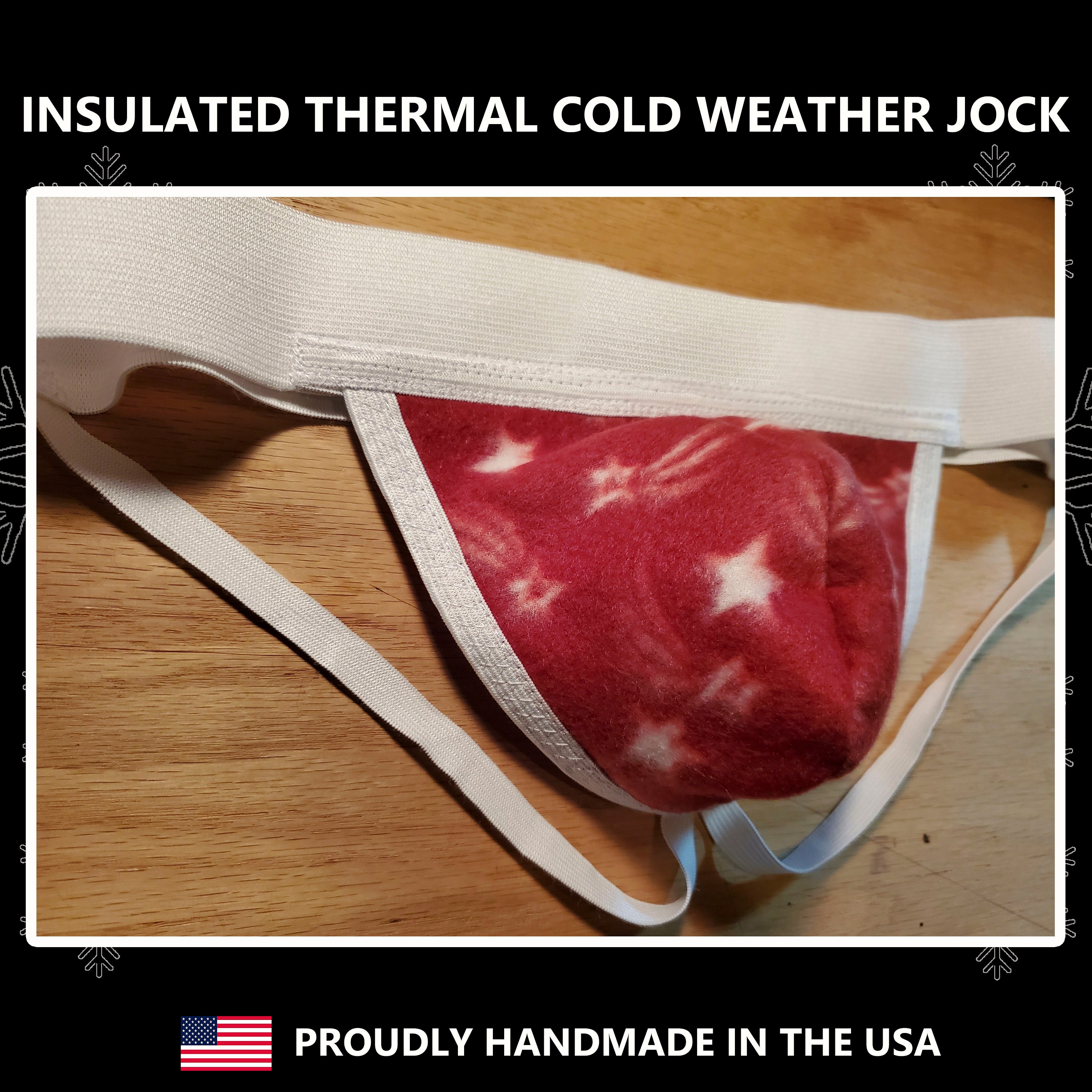 Cold Weather Insulated Thermal Jock for Skiers, Snowboarders Soft Fleece Jockstrap, Winter