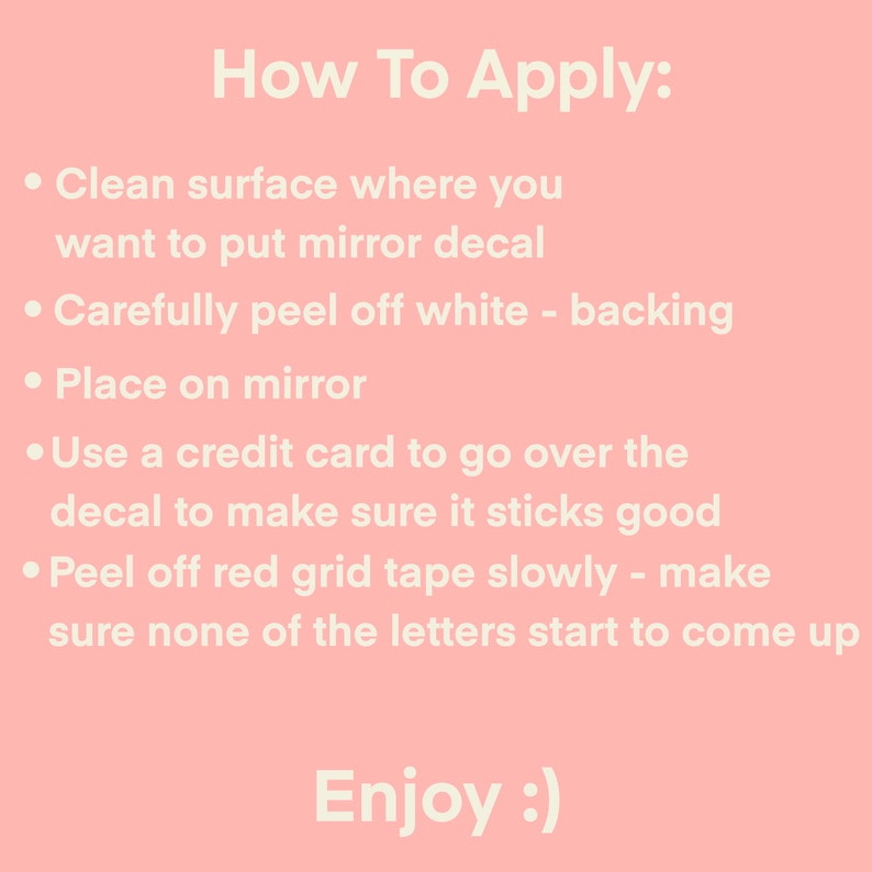 Car Mirror Decal Etsy