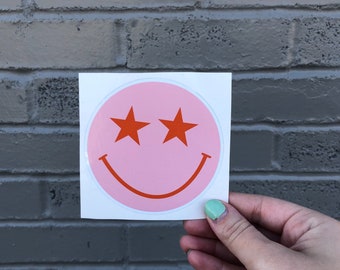 Star Smiley Face Sticker