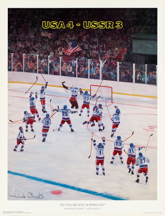 1980 Olympic Hockey - Do You Believe in Miracles Plate Signed by
