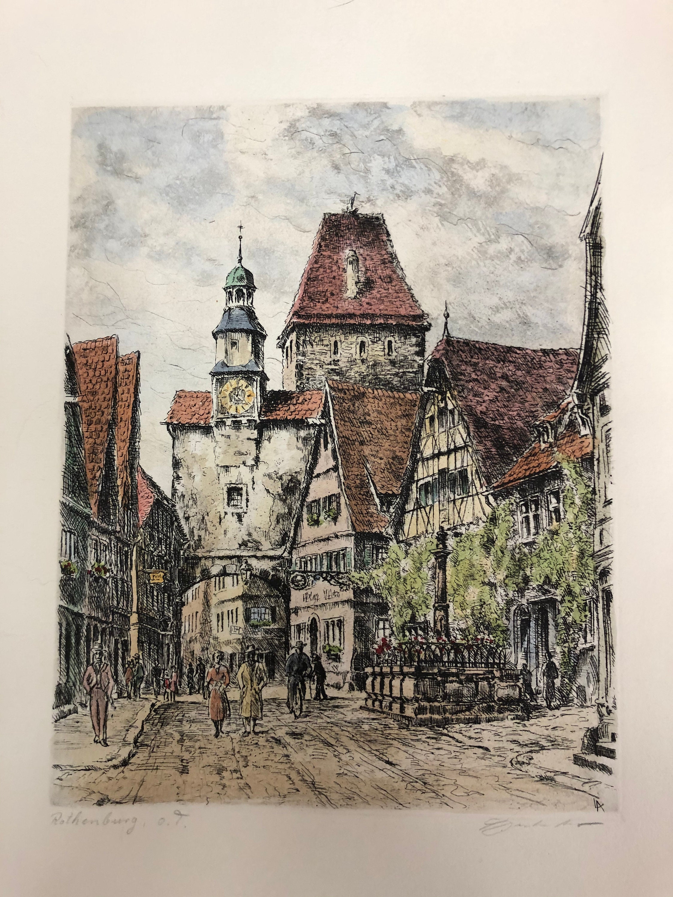 Rothenburg O.T. Germany Etching Etsy