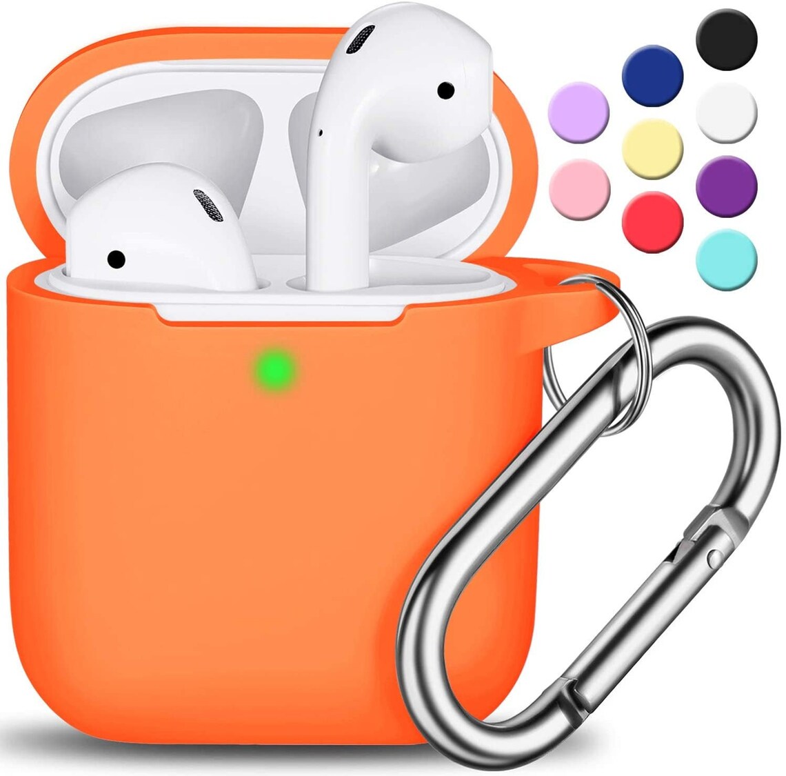 Orange AirPods Case Cover with Keychain Silicone Skin Cover Etsy