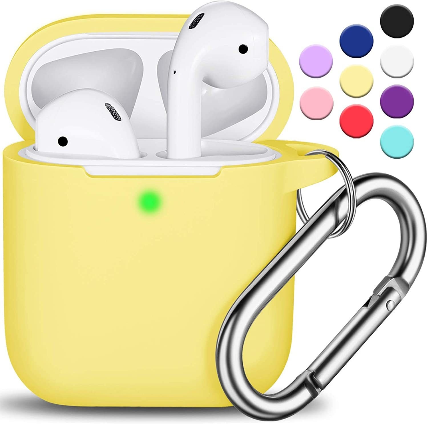 Yellow AirPods Case Cover with Keychain Silicone Skin Cover Etsy