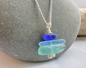 Sea Glass Necklace | Sterling Silver | North Devon | Unique Jewellery | Beach Glass | Gift For Her | Blue Sea Glass | Croyde | Woolacombe